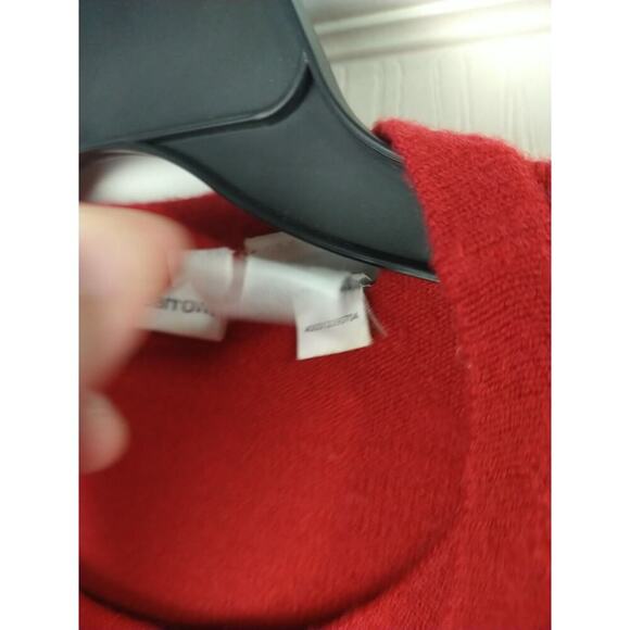 Croft And Barrow Woman M Sweater Red Beaded Pullover Cardigan Tank Front Lined - Picture 4 of 10